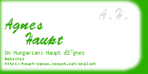 agnes haupt business card